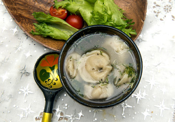 Traditional russian pelmen