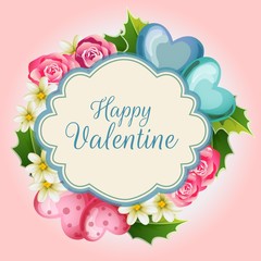 valentine illustration card with cute heart