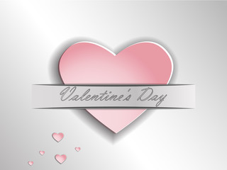 3D paper heart on a gray background. 