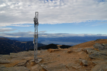 Summit cross on Rappoldkogel, Styria, Austria