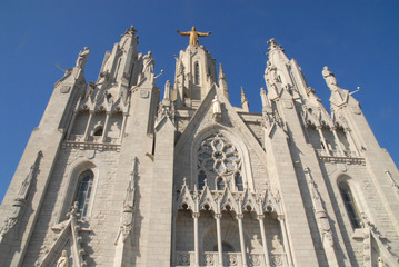Temple Expiatori del Sagrat Cor on Tibidabo in Barcelona, Spain