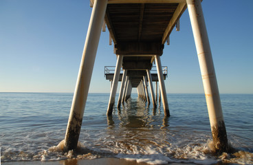 Under Urangan Pier in Hervey Bay, Australia