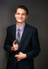 the man in the blue tie