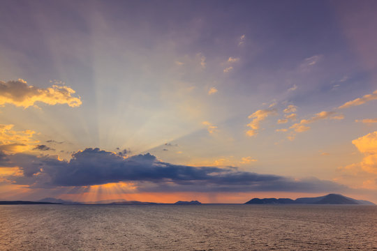 Fototapeta sunrise in Ionian Islands
