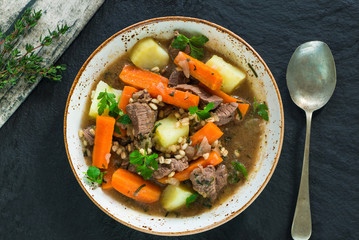 Traditional Irish stew - top view