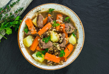 Traditional Irish stew - top view