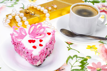 Romantic lunch with gift for Valentine's Day