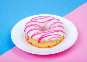 Donut on bright background