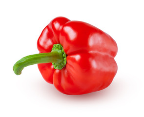 Red bell pepper isolated on a white background (design element)