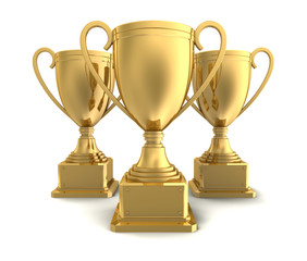 award cups concept       3d illustration