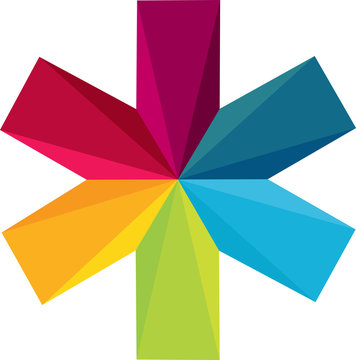 Ic&ocirc;ne color&eacute;e d'une croix d'ambulance pour la sant&eacute; des enfants et adultes