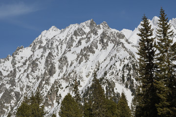 scenery of snow covered High Tatras mountains Slovakia