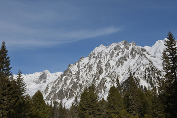 scenery of snow covered High Tatras mountains Slovakia