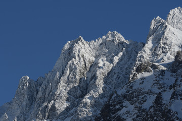 scenery of snow covered High Tatras mountains Slovakia