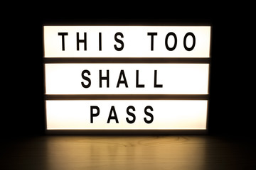 This too shall pass light box sign board