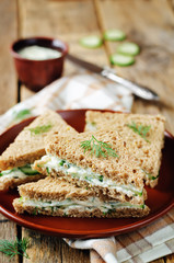 Cream cheese dill cucumber english tea sandwiches