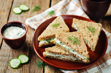 Cream cheese dill cucumber english tea sandwiches