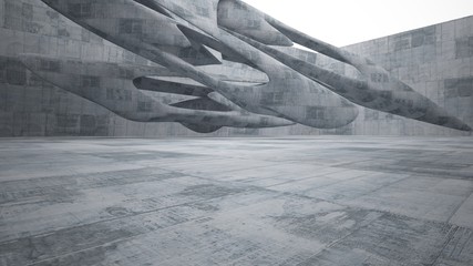 Empty dark abstract concrete smooth interior . Architectural background. 3D illustration and rendering