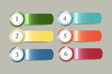 Obraz premium Infographic template as a color steel strips with numbers