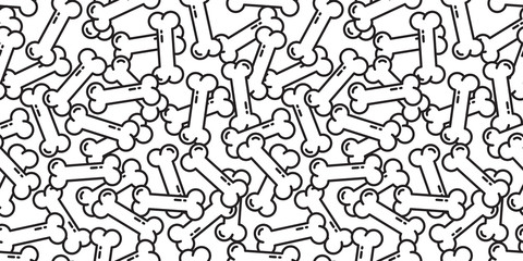 Fototapeta premium Dog Bone Seamless pattern vector french bulldog Doodle isolated wallpaper background white