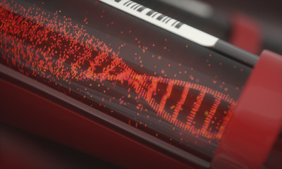 Blood sample with dna, illustration