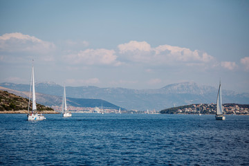 TROGIR, CROATIA - 30 SEPTEMBER, 2017: Trogir is a historic town and harbour on the Adriatic coast in Croatia