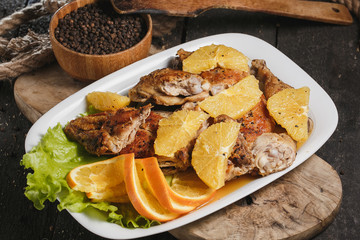 Chicken with orange sauce