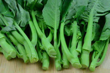 Chinese Kale or Chinese broccoli on sack