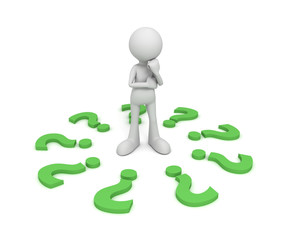 question mark and man concept       3d illustration