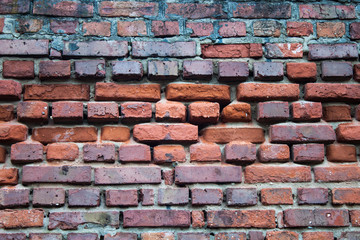 Red brick wall background textured