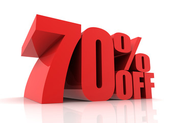 seventy percent off sale concept       3d illustration
