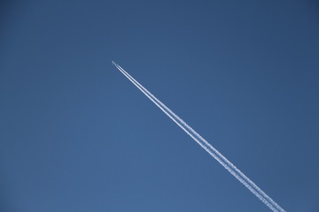 airplane in blue sky