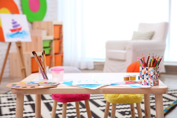 Child's room with table for drawing