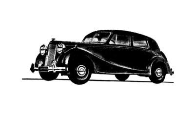 Fototapeta premium Vintage Retro Classic Car Illustration 