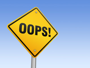 oops road sign      3d illustration