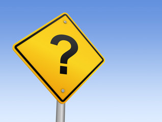 questions road sign      3d illustration