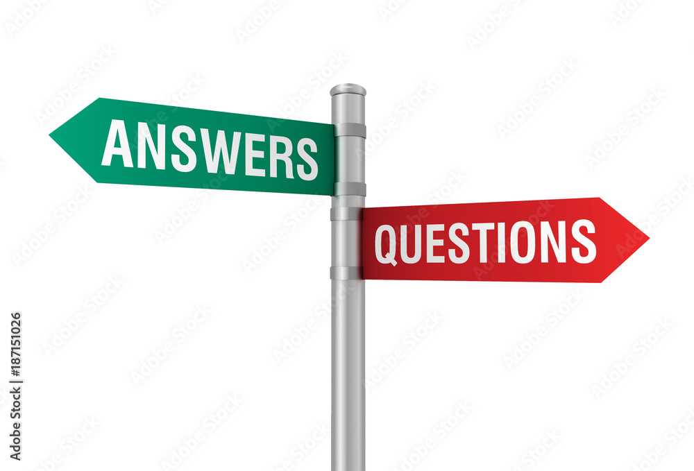 Canvas Prints answers questions road sign 3d illustration