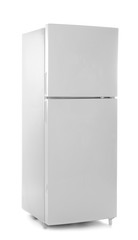 New refrigerator on white background