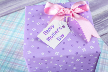 Gift box for Mother's Day, close up