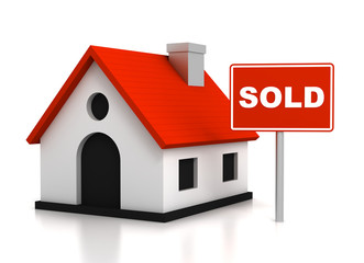 sold house concept       3d illustration