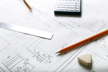 plan - drawing on the table