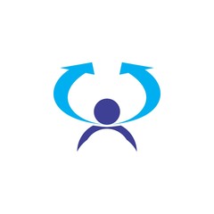 people silhouette with up arrow logo