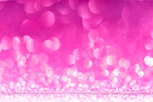 Pink Abstract Background with Bright Bokeh Lights