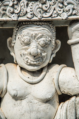 Beautiful molding art at Ming Muang temple in Nan province