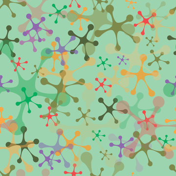 multi-colored blots on a green background