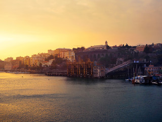 Fototapeta premium Sunset view of Savona, Italy