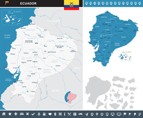 Ecuador - infographic map - Detailed Vector Illustration