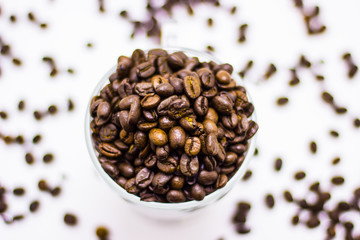 Cup with coffee beans