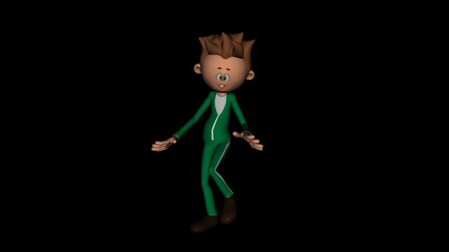 boy dancing, cartoon, animation,Alpha channel, transparent background