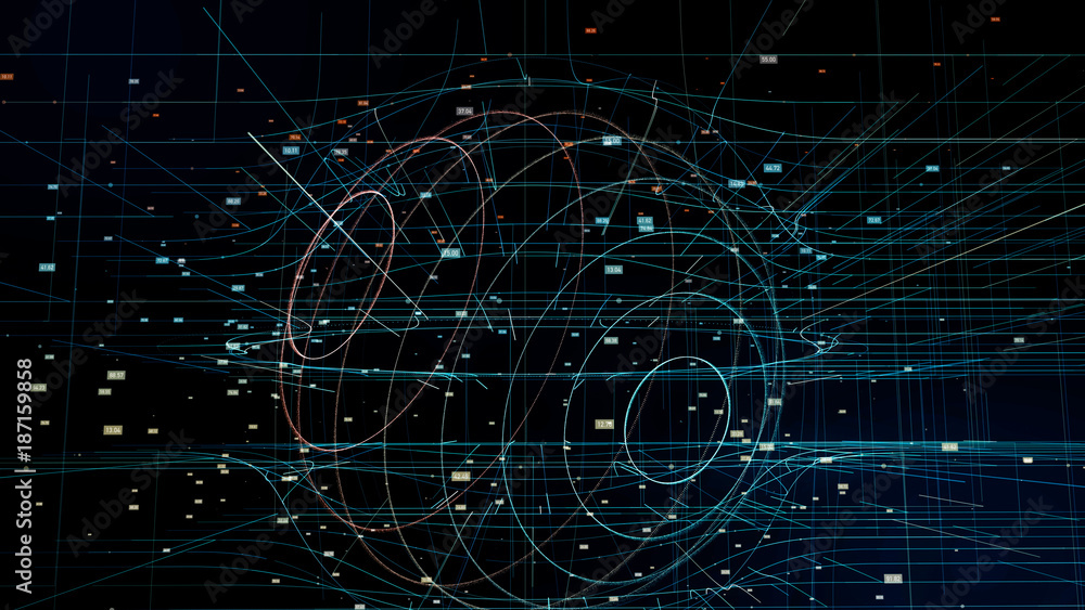 Poster global network concept. abstract computer graphics.